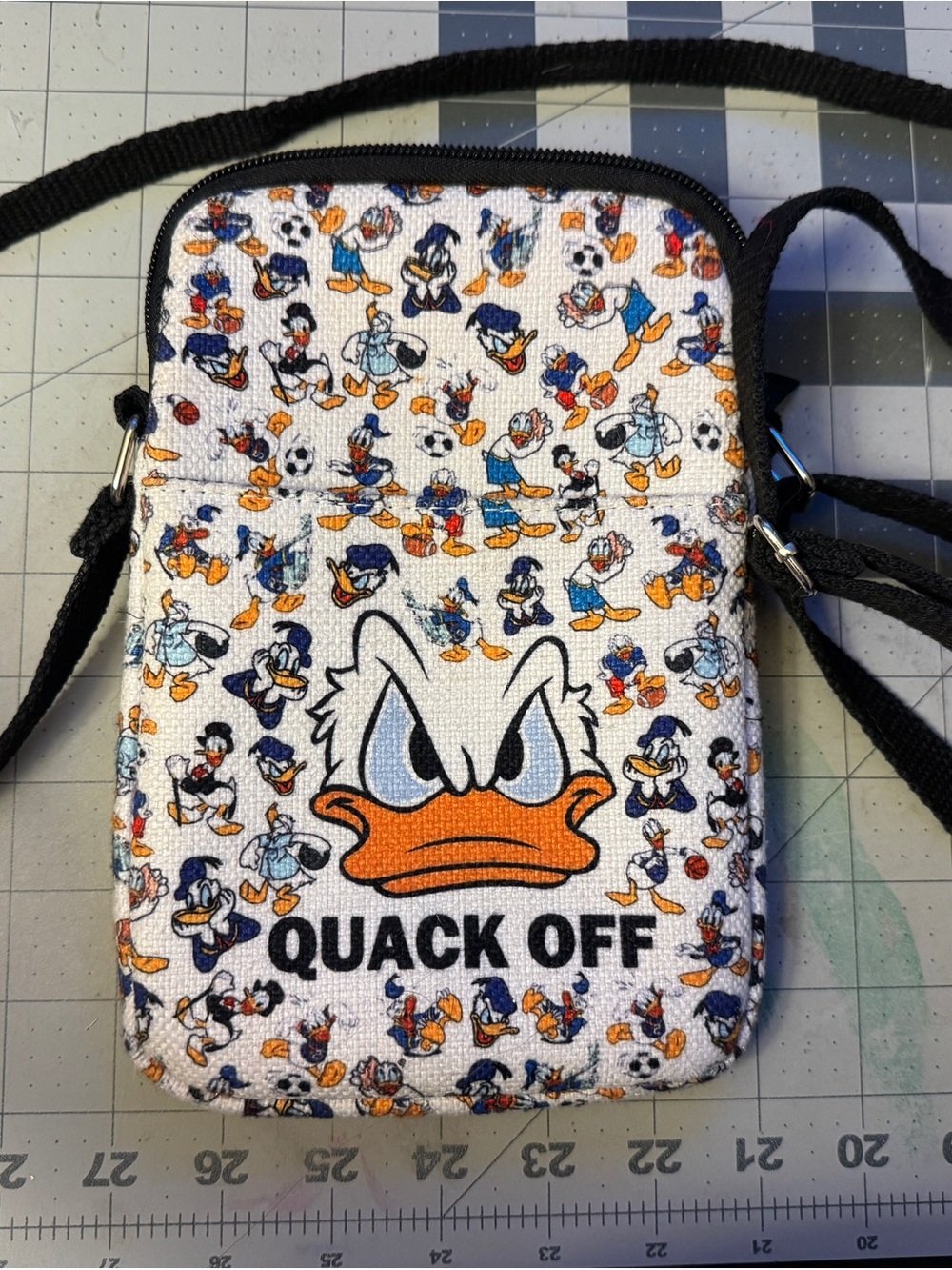 Donald Duck 'Quack Off' Crossbody Phone Bag - White/Orange/Blue
